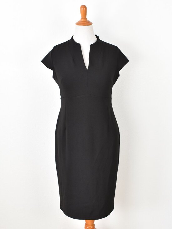 Calvin Klein Dresses & Skirts - Calvin Klein Cap Sleeve V-neck Sheath Dress Black - 12
